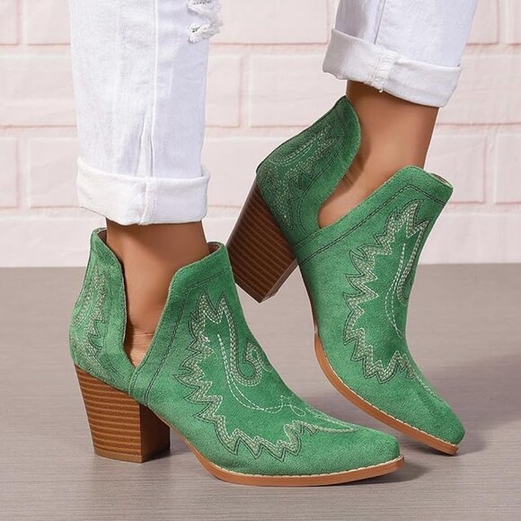 Cowboy Ankle Western Boots - Picture 1 of 6